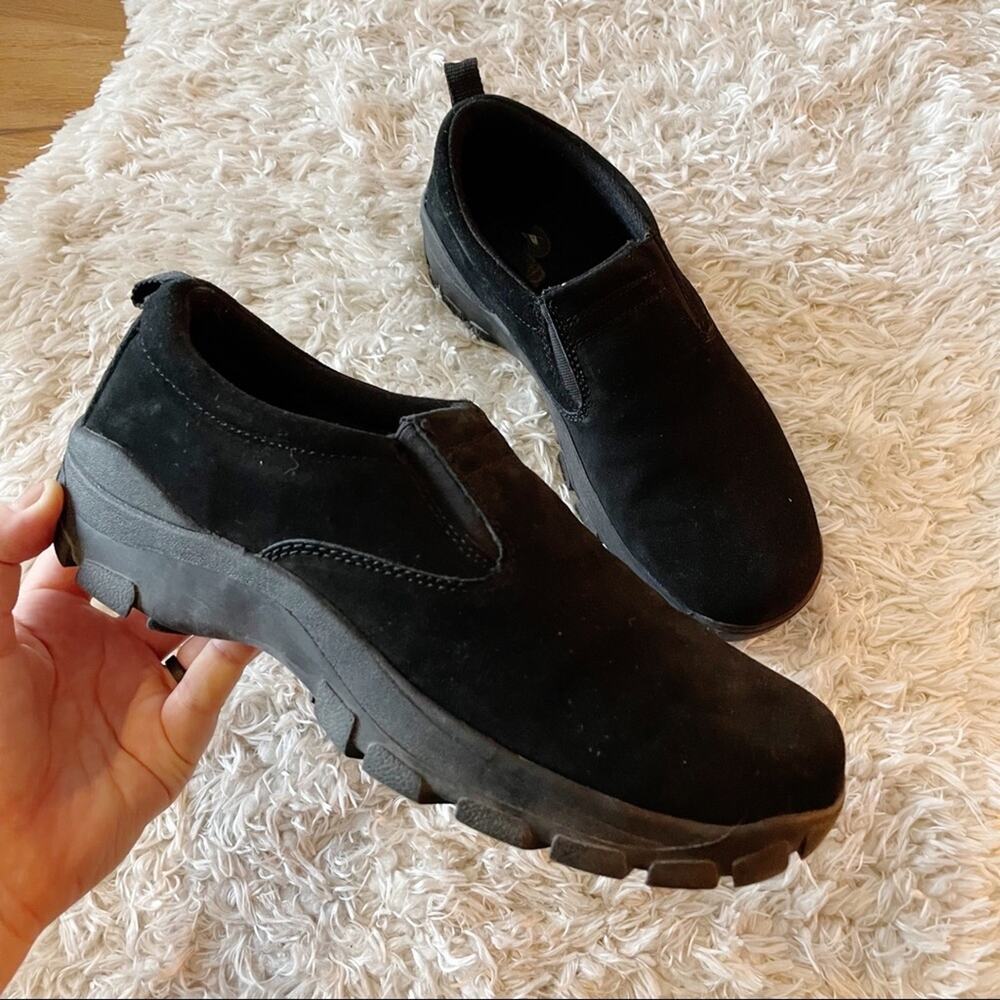 Redhead XTR Trainer Mocs black leather suede slip-on shoes womens size 9.5